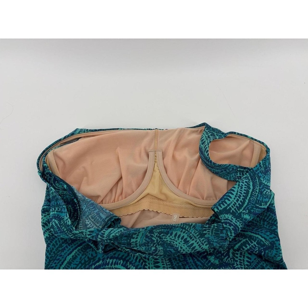 Lands End SlenderSuit Carmela One Piece Swimsuit Turquoise Paisley Plus Size 12 - Picture 4 of 8
